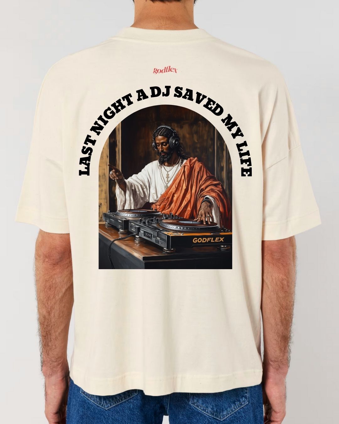 DJ JESUS IN THE MIX MURAL - BEIGE