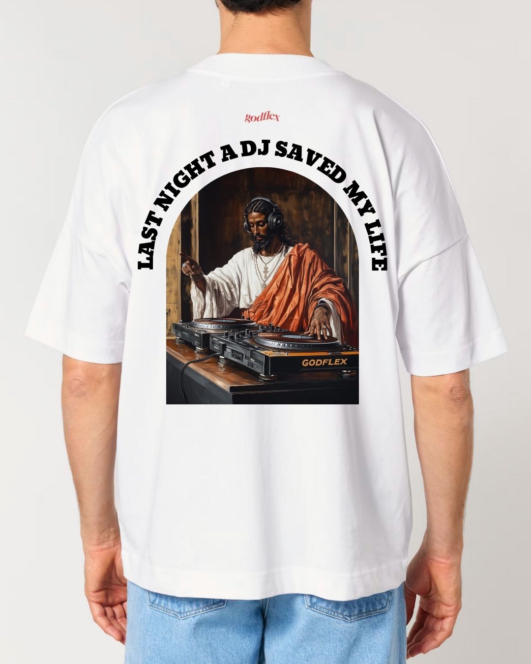 DJ JESUS IN THE MIX MURAL - WHITE